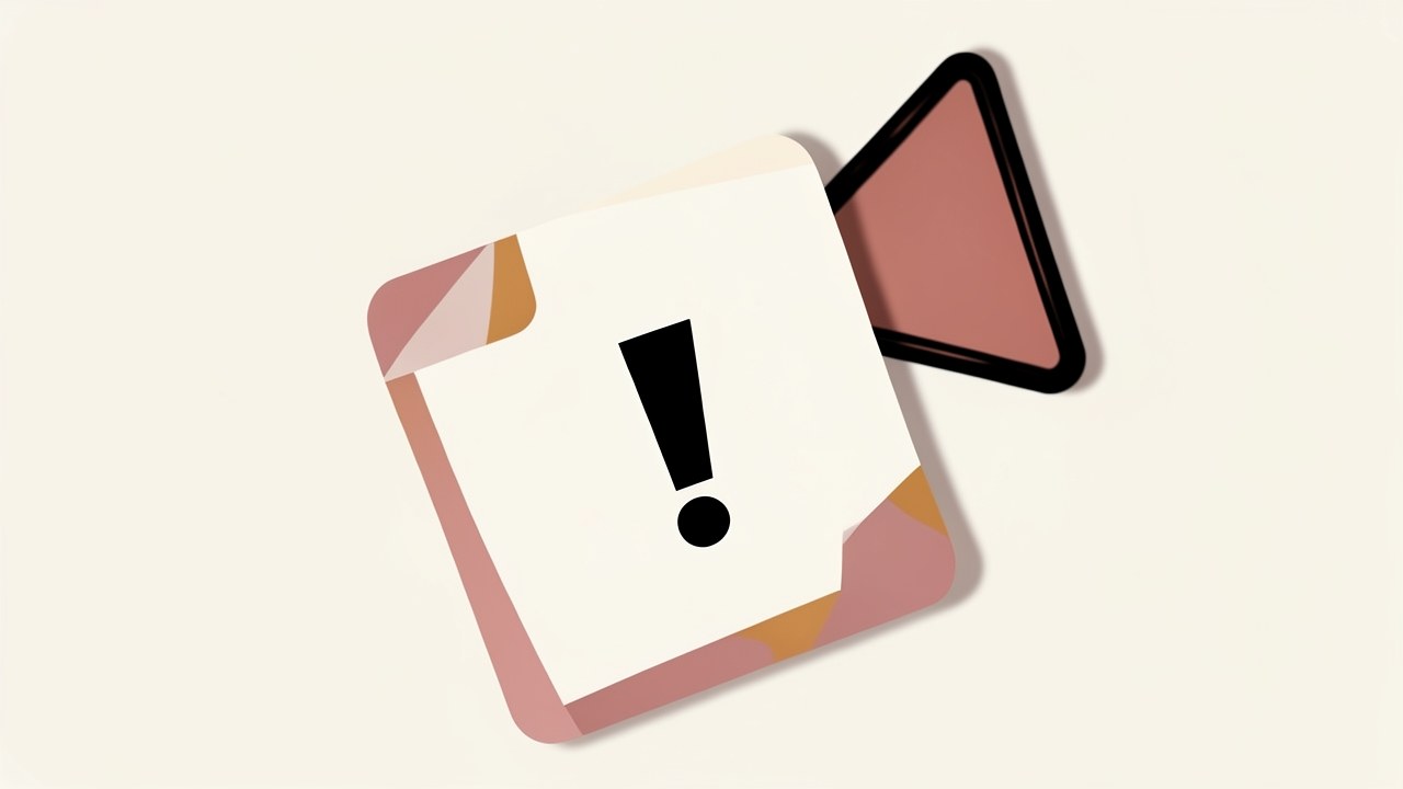A warning sign with a document and an exclamation mark, representing a disclaimer.